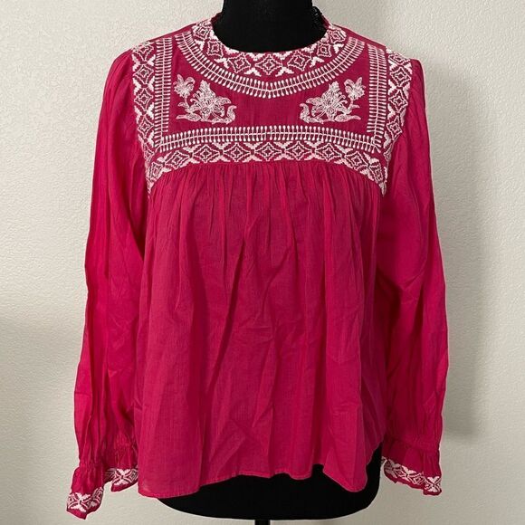NWT Zara Embroidered Blouse  - Picture 1 of 11